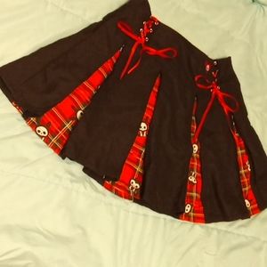 Skelanimals red and black ripple skirt, XL
